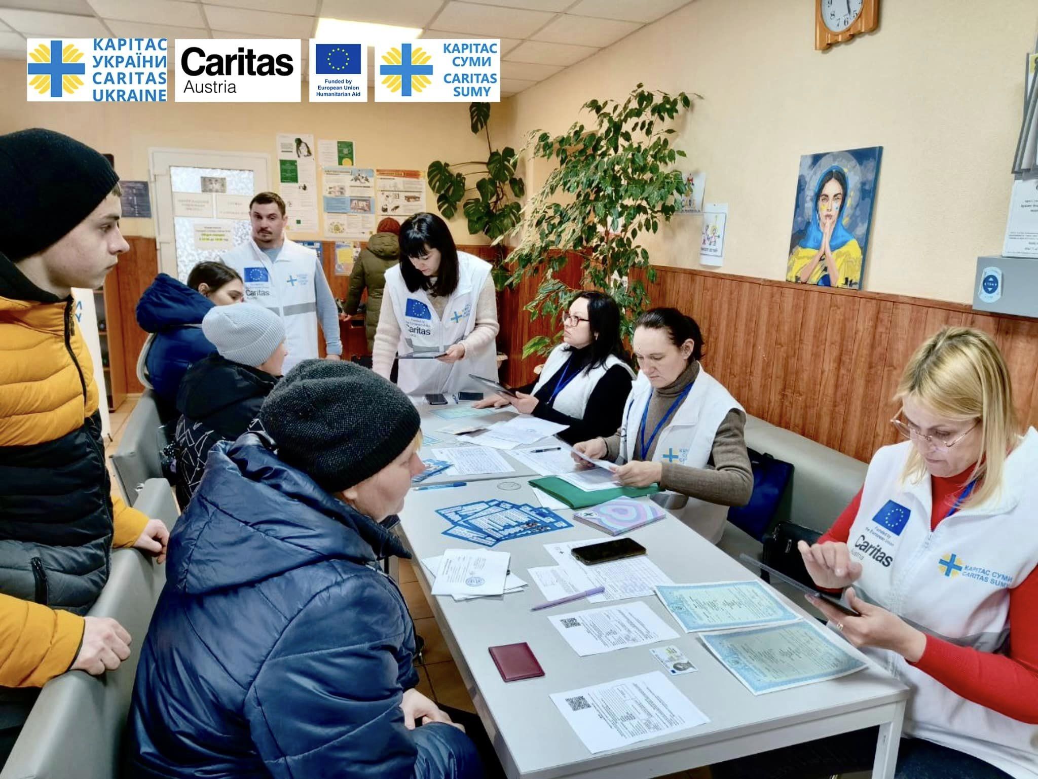 Багатодітні родини Боромлянської громади отримали підримку Карітас Суми